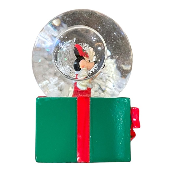 Authentic Disney Minnie Mouse Small Christmas Holiday Snowglobe 2.75” H - Picture 3 of 6